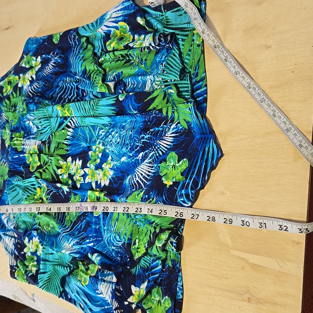 T53 Roz &Ali Tropical Tank Top Handkercheif Hem Lightwright Breezy "Vacay Ready" - Picture 8 of 10